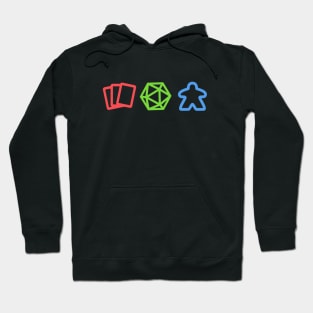 Nerdy Magic TCG, Board Games Meeple, and Polyhedral D20 Dice Hoodie